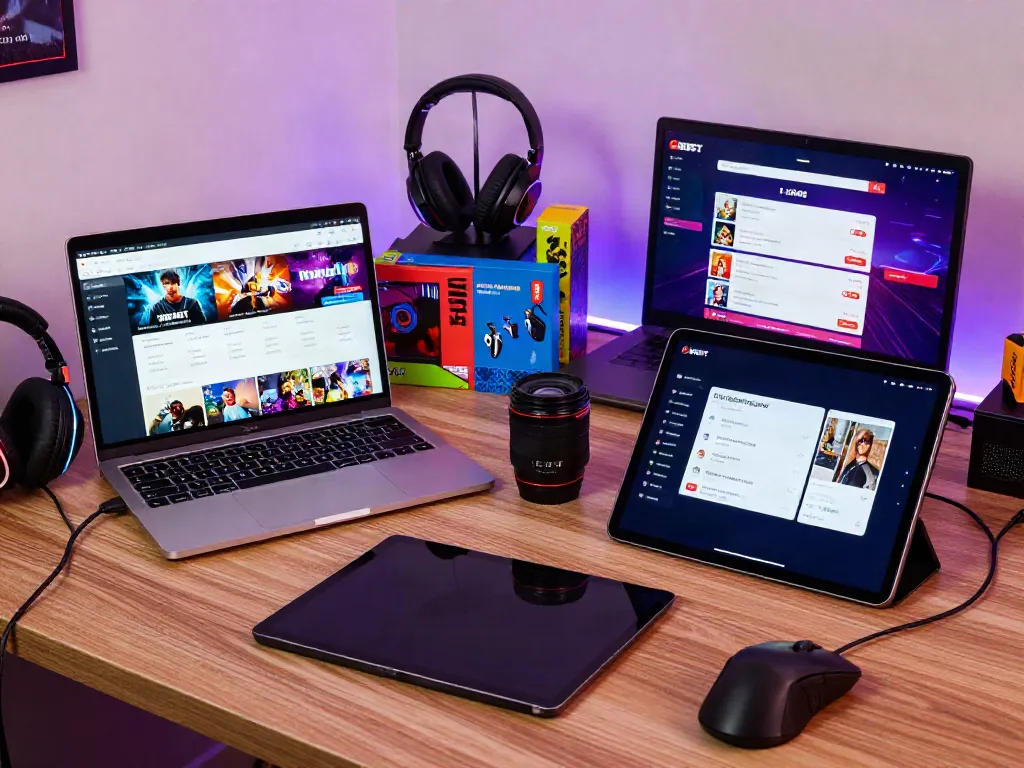 Exciting DEBET online gaming interface shown on multiple devices, highlighting user engagement and entertainment.