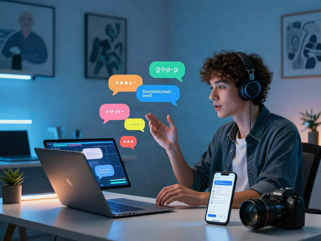 User engaging with an AI companion in a lively chat scene, showcasing ai porn chat.