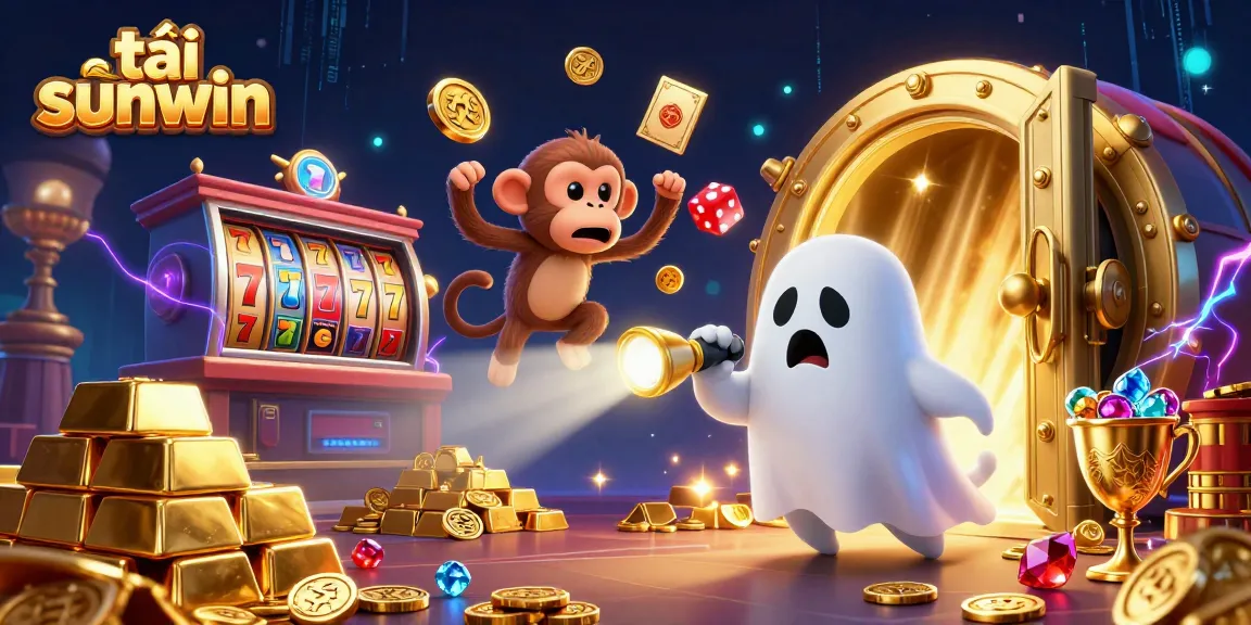 Engage in the excitement of tải sunwin with a poltergeist monkey juggling treasures in a haunted casino.