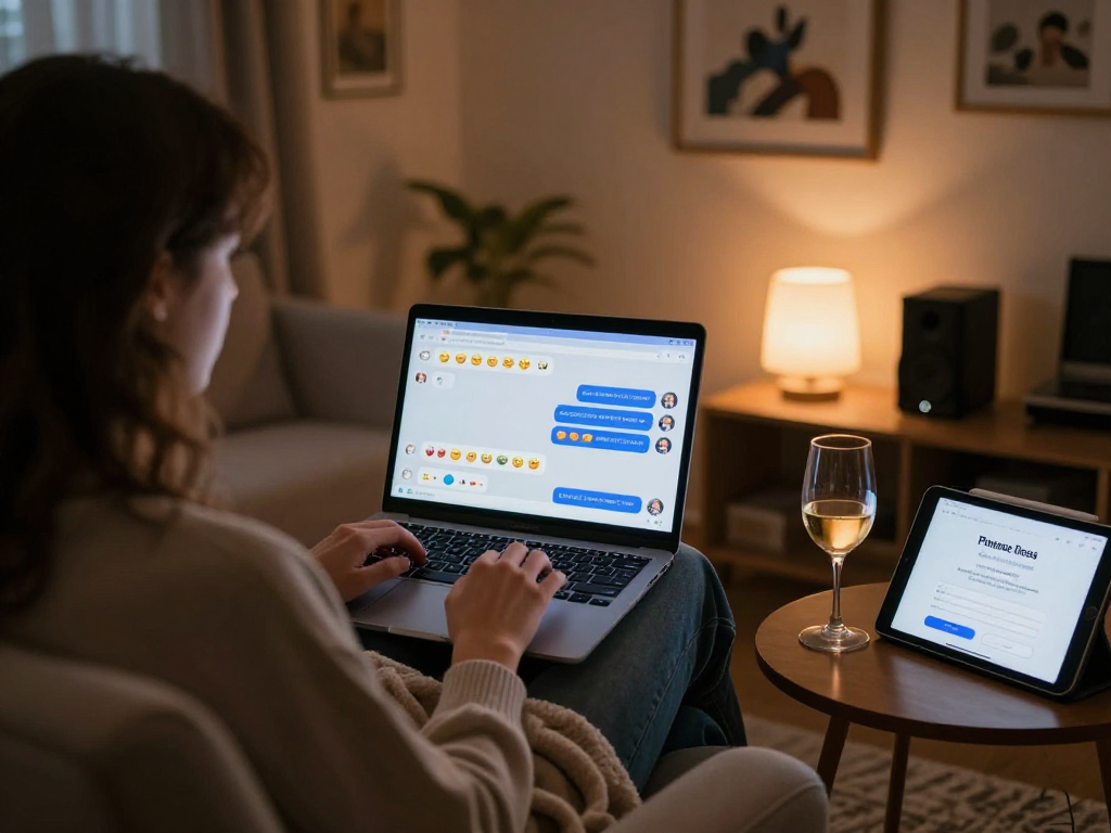 Engaging ai porn chat experience in a cozy digital setup highlighting interaction and technology.