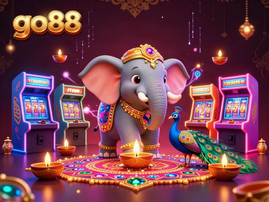 Experience thrilling gaming with go88 in a vibrant, dynamic casino scene filled with colorful characters.